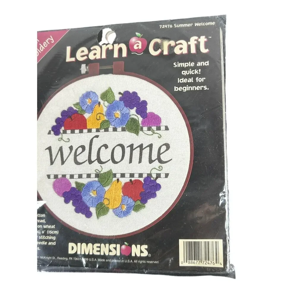 Dimensions Crewel Craft Kit- Welcome with fruits- 6